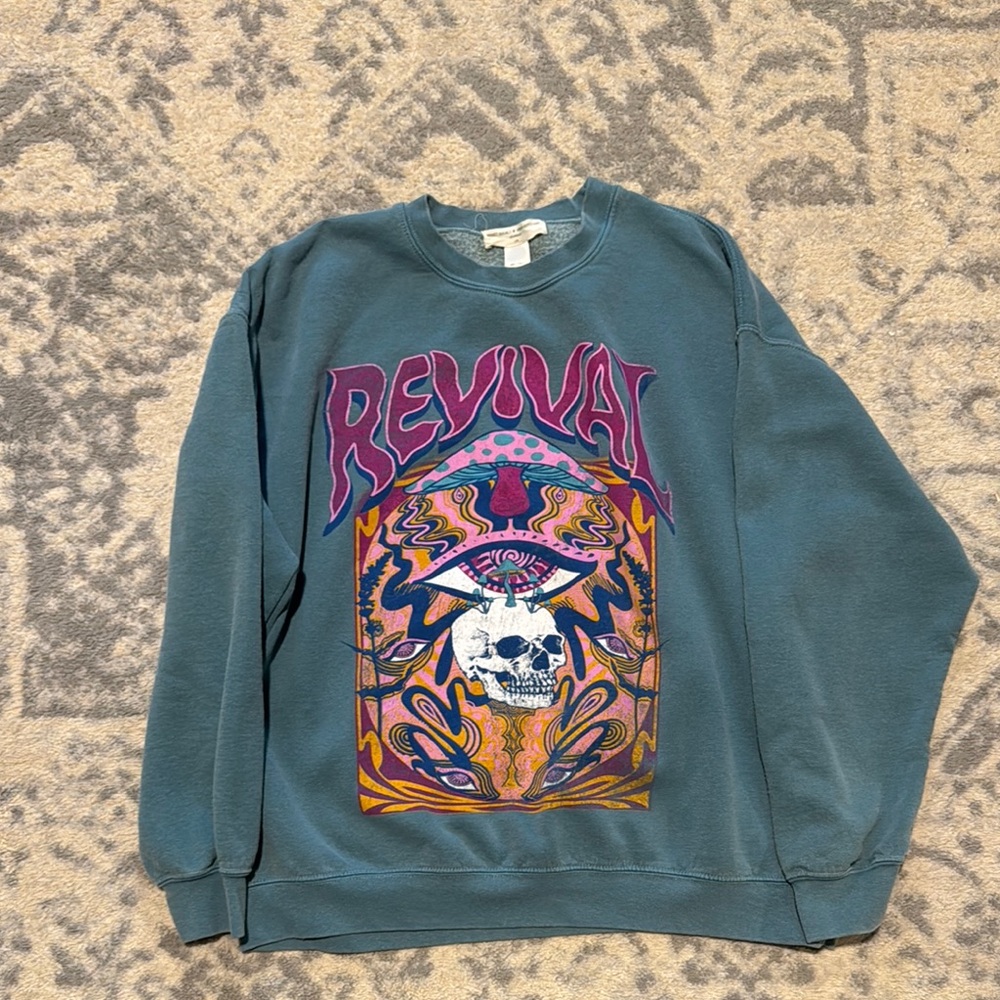 Revival Graphic Teal Sweater